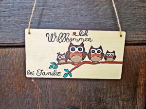 Türschild Eule