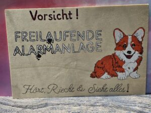 Türschild Vorsicht
